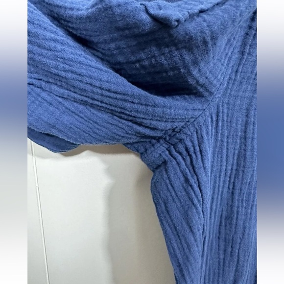 Madewell women 6 Lightspun Tapered Leg Jumpsuit Coastal Blue cotton MC943 gauze - Picture 6 of 13